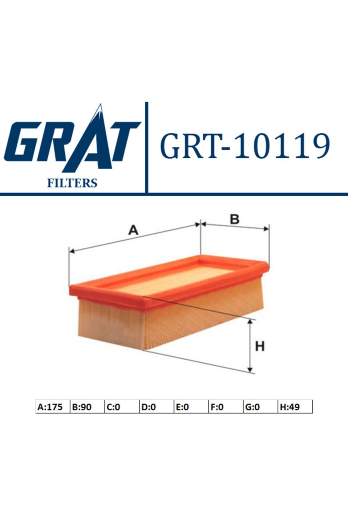 Hava Fıltresı ( Fıat: Uno 60 )grt-10119 71736127 71736127