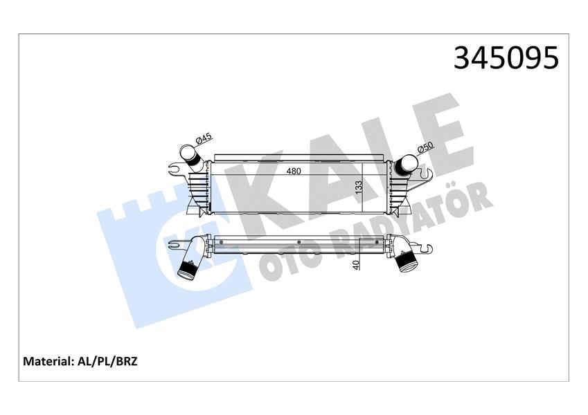 İntercooler Al/Pl/Brz Kangoo 1.9Dcı Kale 345095