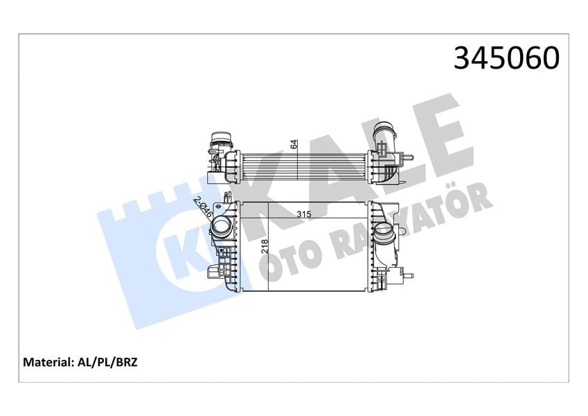 İntercooler Al/Pl/Brz Merıva B Kale 345060