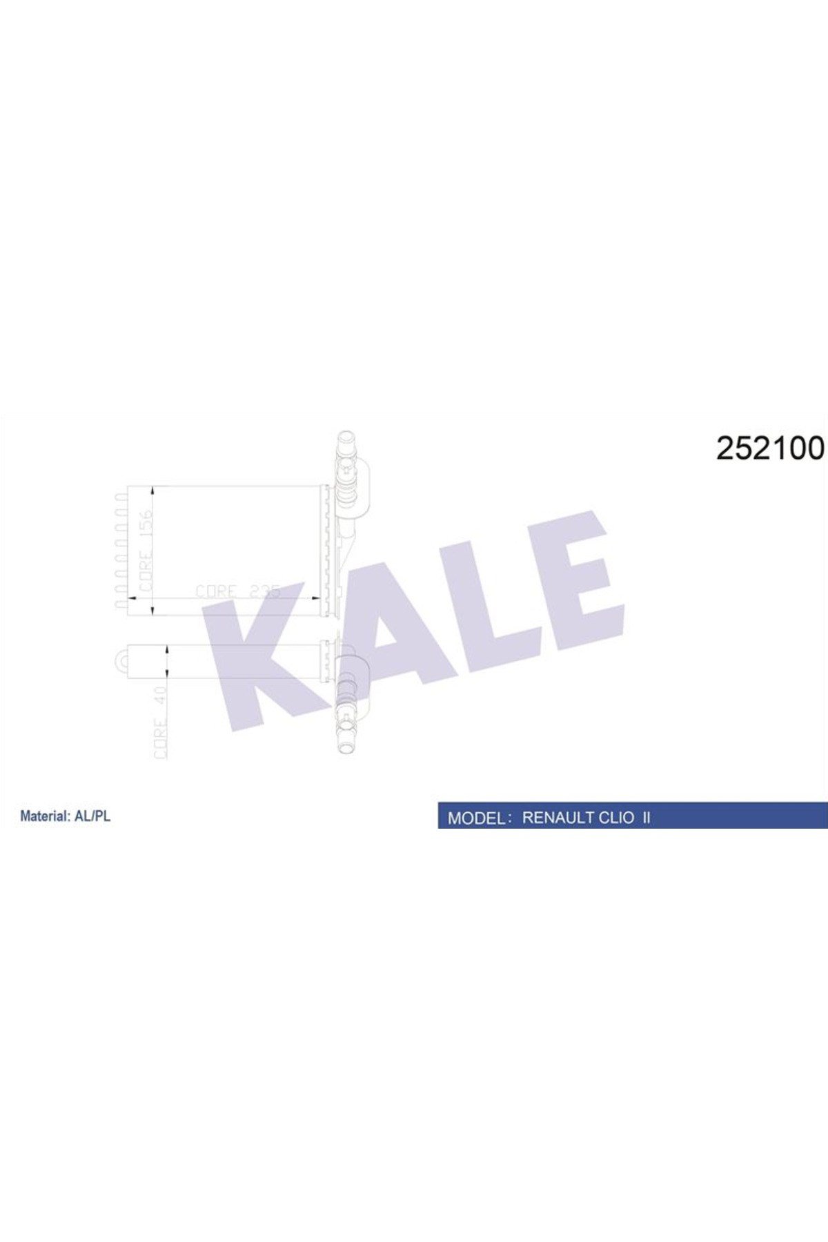 KALORIFER RADYATÖR PETEGI 2 SIRA CU + PL CLIO II KANGOO 98> 7701044790 GOLD
