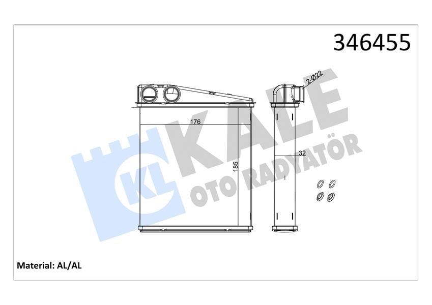 Kalorifer Radyatörü Brazing Caddy Iıı-Golf V-Vı-Jetta Iıı-Octavıa-Touran-Altea-Leon-A3-Q3-Toledo Kale 346455