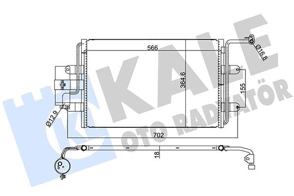 Klima Kondenseri Bora-Golf Iv-A3-Octavıa Leon-Toledo 1.4-1.6-1.8-1.9 Al/Al 588X360x18 Kale 390600