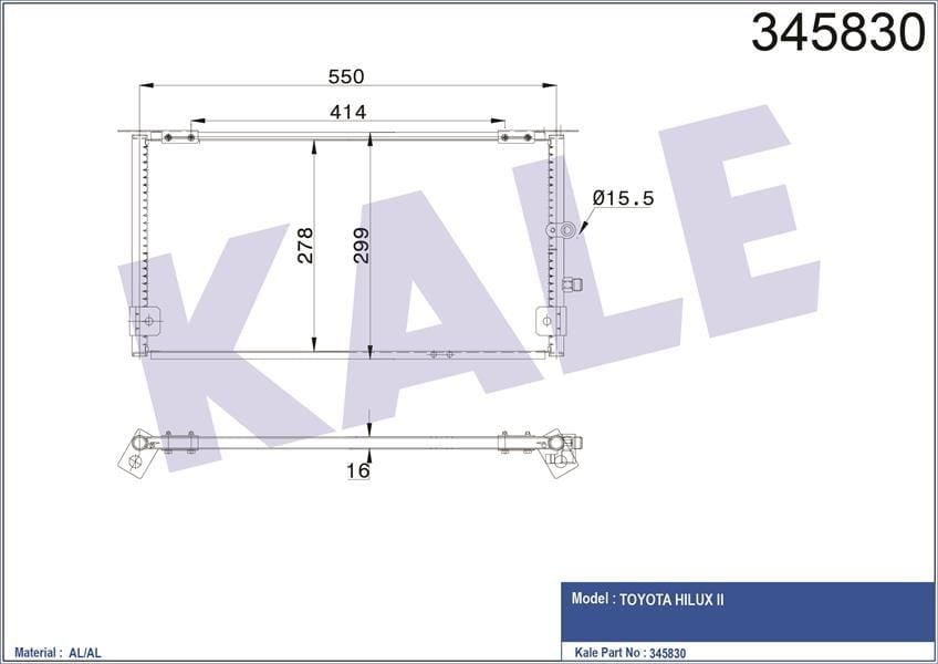 Klima Kondenseri Hılux 2.4D 97 > Al/Al Kale 345830