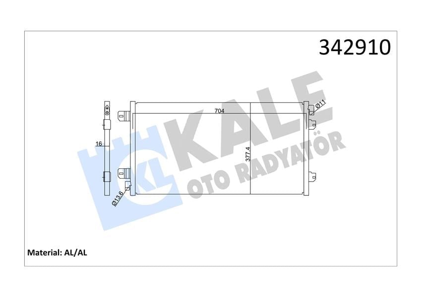 Klima Kondenseri Master Iı Box-Bus Opel Movano Box Nıssan Interstar Box-Bus Al-Al Kale 342910