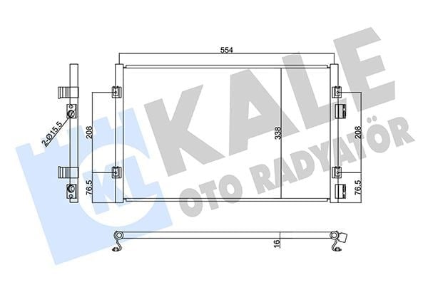 Klima Radyatörü Chrysler Pt Cruıser 1.6 2.0 2.4 00-10 Kurutucusuz Brazıng Al-Al 554X338x16 5073579Aa Kale 360350