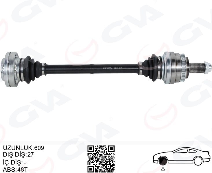 Komple Aks Arka Sağ/Sol Bmw E36 E46 Abs Li 609Mm Gva 4499118