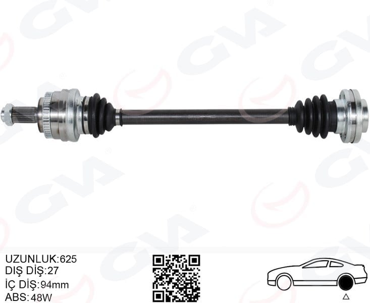 Komple Aks Arka Sol Bmw E46 E36 Arka Sag Sol 625Mm Gva 4499182