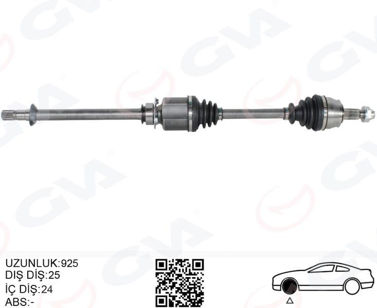 Komple Aks Sağ Lınea 07> 1.3D Mjet 90Hp U:925Mm Teker Taraflı Dış Diş: 25 Diferansiyel Taraflı Dış Diş:24 Gva 4429167