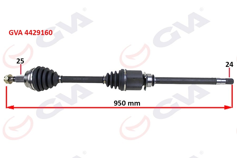 Komple Aks Sağ Lınea 1.3 Mtj 07- 90Hp Milli 950Mm Gva 4429160