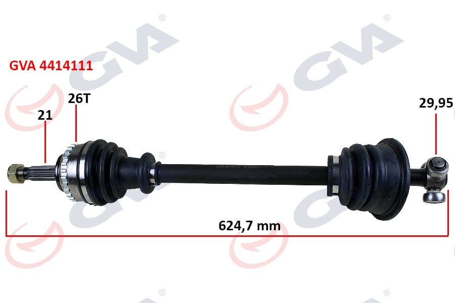Komple Aks Sol Clıo Iı 1.4İ 16V 98-05 Abs Li 26Diş 625Mm Gva 4414111