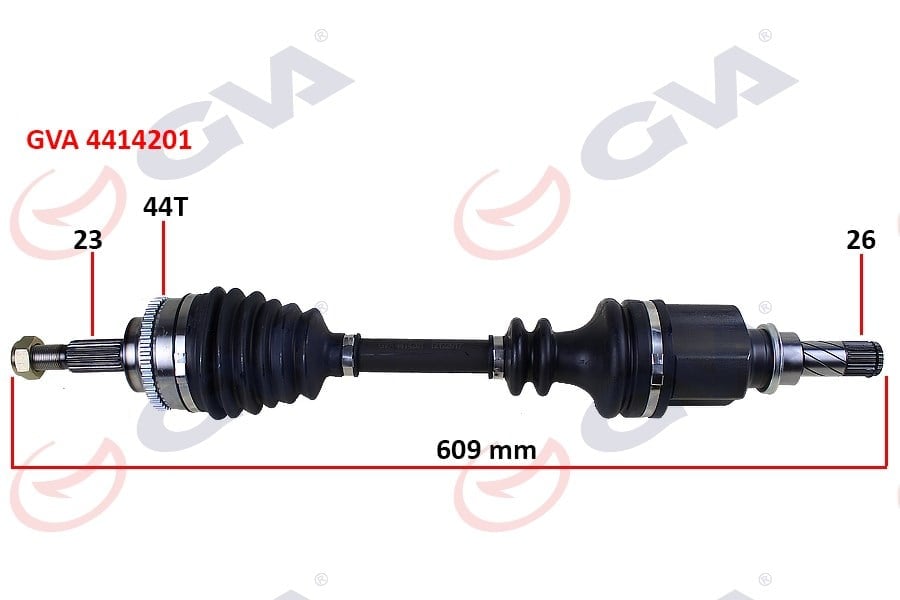 Komple Aks Sol Clıo Symbol Thalıa 1.5 Dci 08- Abs Li 44Diş 609Mm Gva 4414201