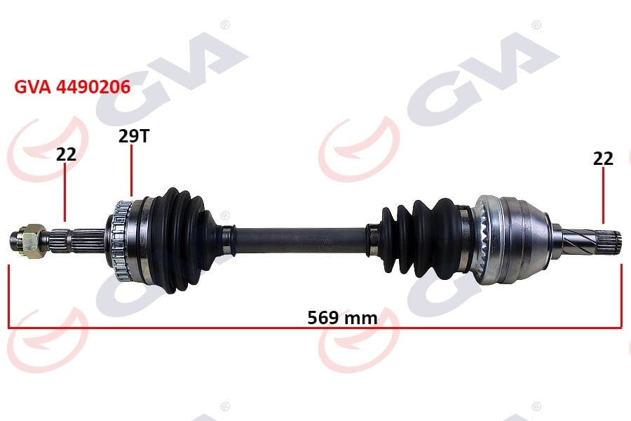 Komple Aks Sol Corsa B 1.6 93-00 Abs Li 29 Diş 569Mm Gva 4490206