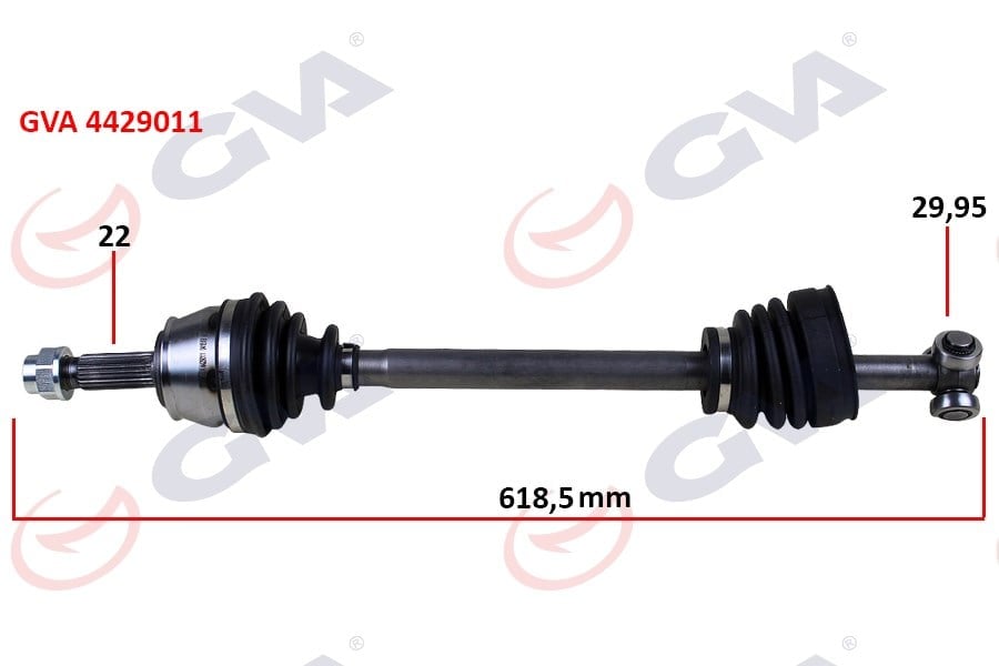 Komple Aks Sol Doblo 1.9D 01> 618Mm Gva 4429011