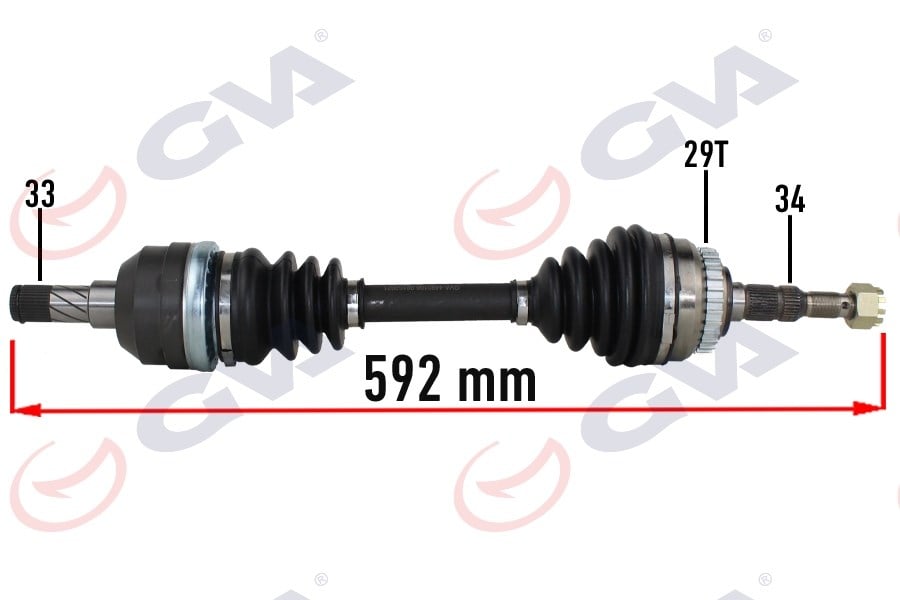 Komple Aks Sol Opel Vectra A 1.8-2.0 88-95 -Astra F 92-98 -Calıbra A 89-97 Abs Li 29Diş 592Mm Gva 4490106