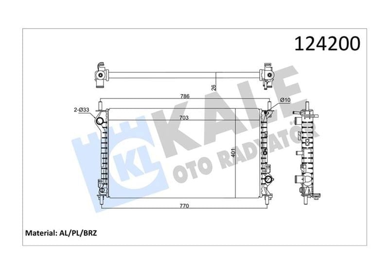 Motor Su Radyatoru Connect 1.8Tdcı 75Ps 90Ps 110Ps 02>Klımalı 1 Sıra Alb Kale 0224291Ab