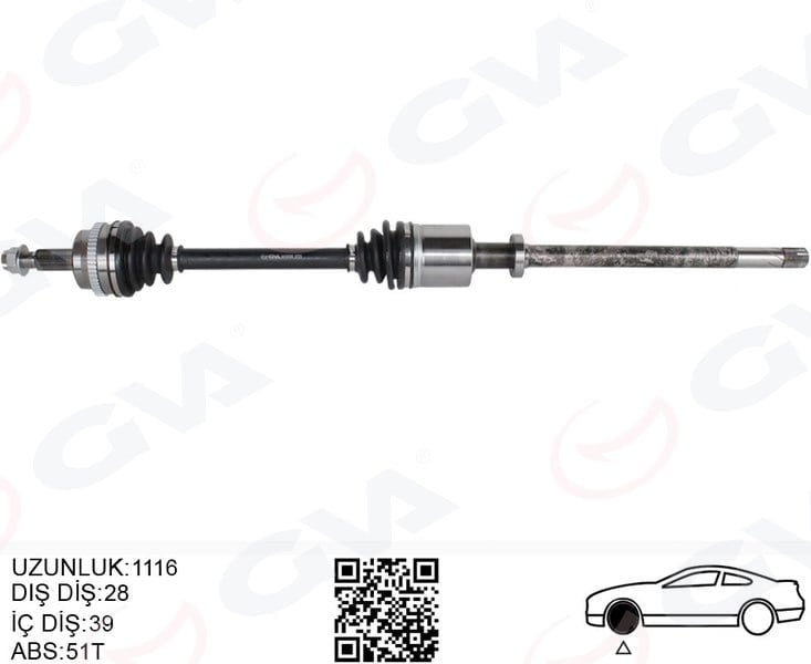 Ön Aks Sağ Renault Master Iı Fd 2.5 Dcı Abslı 51 Dıs 28X39 06-10 Gva 4419036