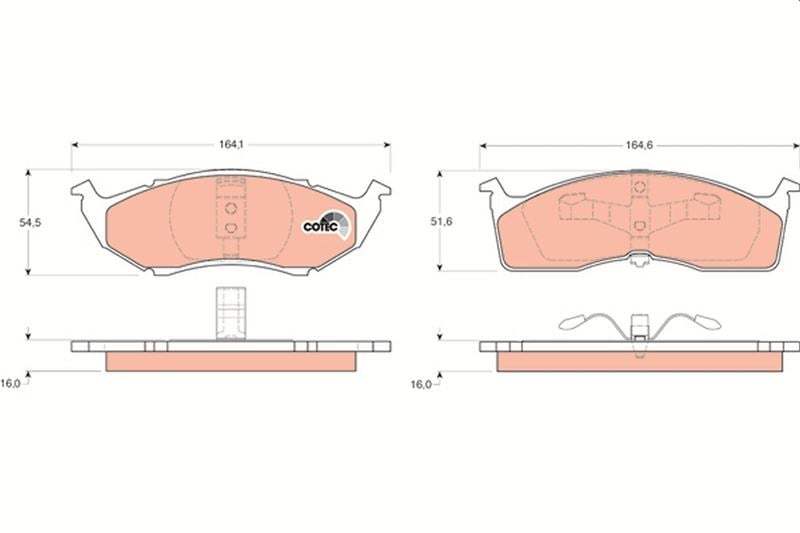 Ön Balata B.Y Tip Chrysler 300M 2.7 3.5 98-04 Voyager 95-01 Stratus 95-99 Concorde Trw Gdb1236