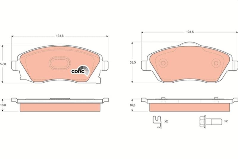 Ön Balata Combo C-Corsa C 1.3-1.7 Cdtı 01 > Merıva 03 > Tıgra 04 > Trw Gdb1570