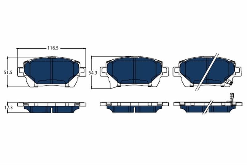 Ön Disk Balata Elektrikli Araçlar İçin Toyota Prıus Liftback W2 -Prıus Saloon W1 Trw Gdb3317bte