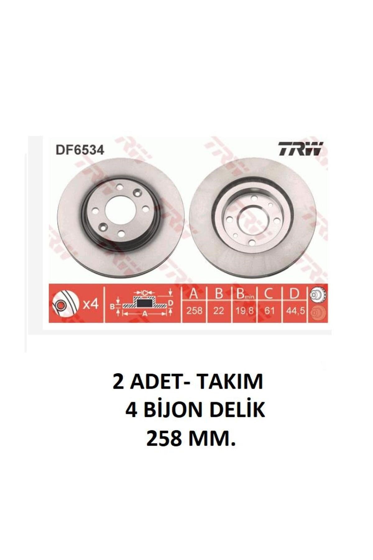 ÖN FREN DİSK TK CLİO 4 SYMBOL 3 TWİNGO 3 LOGAN 2 MCV 2 SANDERO 2 402062212R DF6534 TRW