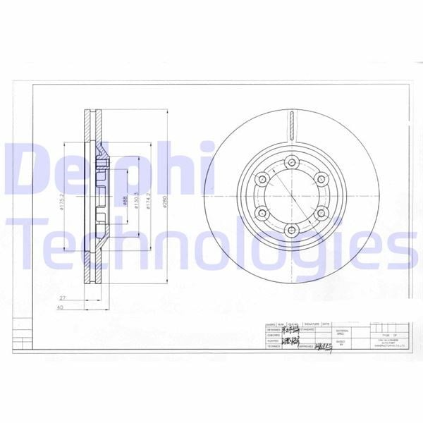 Ön Fren Diski Hava Kanallı Isuzu D-Max 2.5L 4Ja1-Tc Commonrail Turbo Euro4 4X2 4X4 07-11 280 Çap X 6 Bijon - Takım Disk Fiyatıdır Delphı Bg4175