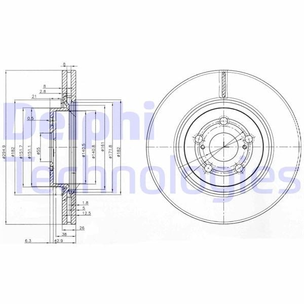 Ön Fren Diski Hava Kanallı Toyota Corolla Verso 2.0L 1Cdtv D-4D Cde120 01-06 / Avensıs 2.2L 2Ad-Ft V Adt251 05-09 295 Çap X 5 Bijon - Takım Disk Fiyatıdır Delphı Bg3914