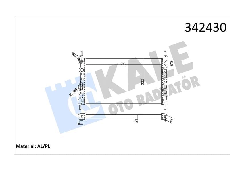 Radyatör Al/Pl/Brz Astra Iı-Kadett E 1.3-1.4-1.6 Mt Kale 342430