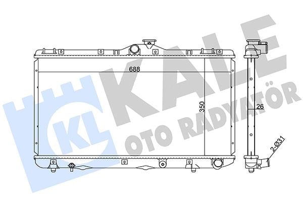 Radyatör Al/Pl/Brz Corolla 2.0D 92 >99 Kale 351885