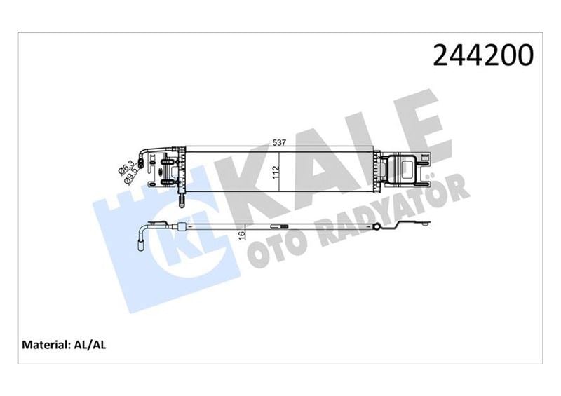 Radyatör Al/Pl/Brz Transıt Connect V227 1.8Tdcı 02 Ac Mt Yag Sogutuculu Kale 0224311Ab