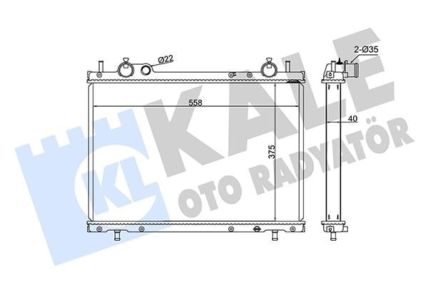 Radyatör Brava-Bravo-Marea 1.9 558X375x40 Al-Pl-Brz Kale 368400