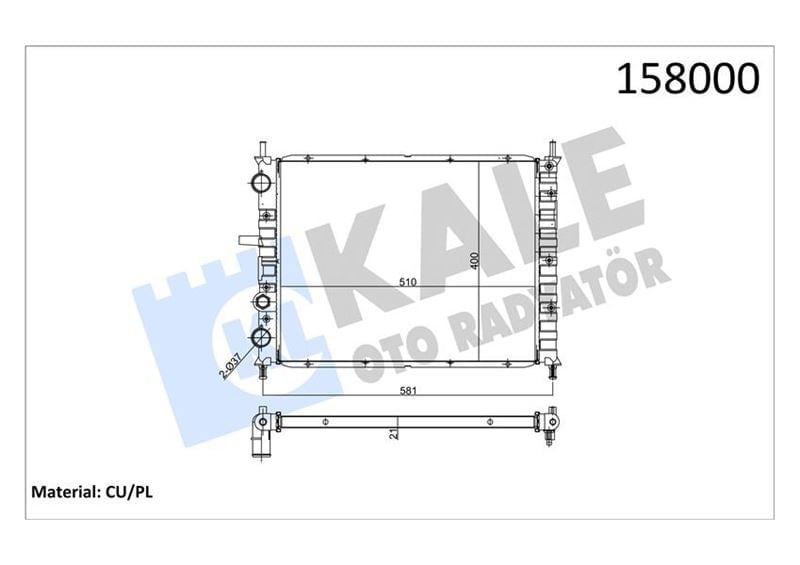 Radyatör Bravo-Brava 1.9 Tdı 1 Sıra Cu Pl Sistem Kale 0128251Pa