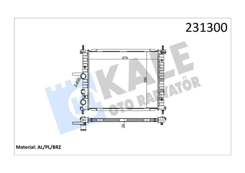 Radyatör Bravo-Brava-Marea 1.2-1.4-1.6 6V Ac Mek 475X414.5X34 1 Sıra Alb Sistem Kale 0130271Ab