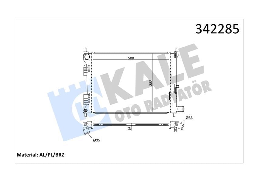 Radyatör Brazing Accent Blue 1.4İ-1.6İ- İ20 1.4İ 500X382x16 Kale 342285