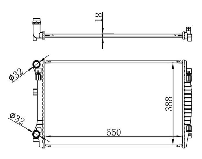 Radyatör Brazing Golf Vıı-A3 1.2-1.4-1.6Tdi 12 > Mek 650X395x22 Gva 3175057