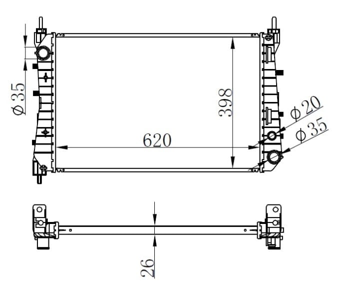 Radyatör Brazing Lınea 1.3 Jtd Ac Klimasız Mek 621X395x26 Gva 3129002