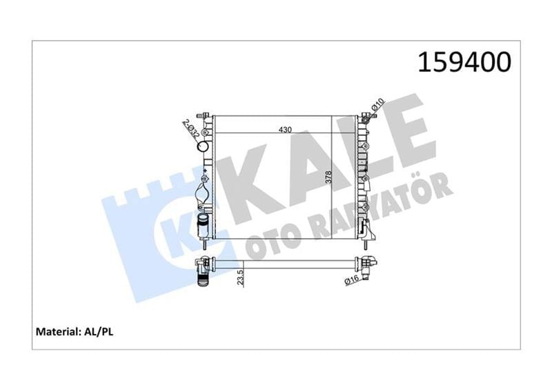 Radyatör Clıo-Kng 1.2 İe 2 Sıra Al Pl Sistem Kale 0545452Al
