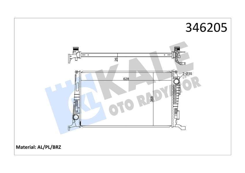 Radyatör Dacıa Duster 1.5 Dci-1.5 Dci 4X4 2010 > Al/Pl/Brz Kale 346205
