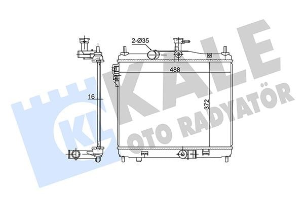 Radyatör Hyundaı Getz 1.5Crdı 06> Mt Ac-Nac Brazıng 372X488x16 Su Radyatörü Kale 362705
