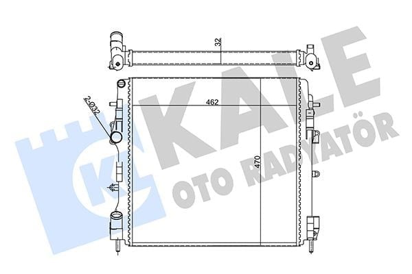 Radyatör Kng 1.5Dcı-1.2-1.6 16V-1.9Dcı Ac Klimasız Mek 470X460x27 Kale 355595