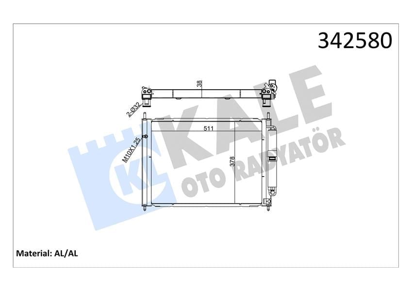 Radyatör Kondenser Tüplü Clıo Iıı-Modus 1.5 Dcı Mek Ac 510X382x18 16 Kale 342580