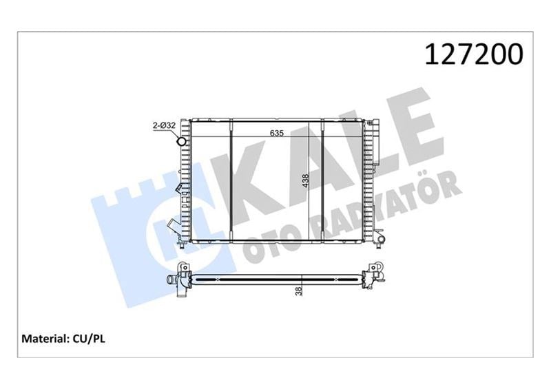 Radyatör Lgn 1.8-2.0 16V-2.2 D Espace Iıı 2.0 Ac Mek Otom 2 Sıra Pa Sistem 635X441x47 Kale 0520202Pa