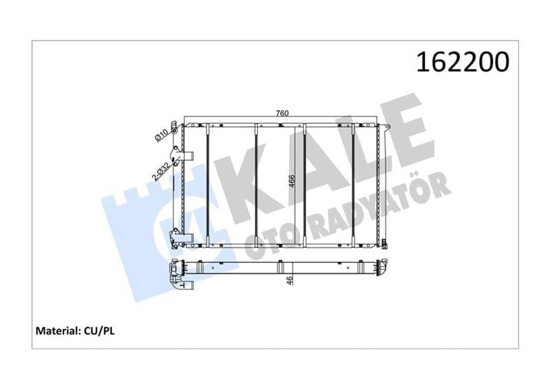 Radyatör Master Iı-Movano 2.5D 98-01 S8u Klimasız Mek 760X466x34 2 Sıra Cu Pl Sistem Kale 0543432Pa
