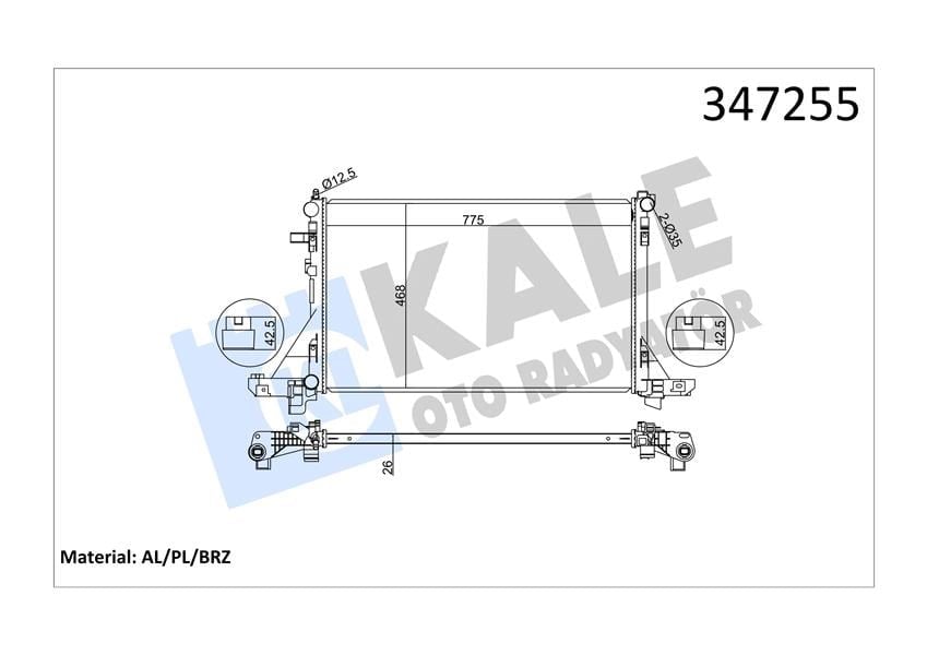 Radyatör Master Iıı-Movano B 2.3Dcı-Cdtı 10 > Klimalı 773X469x26 Mm Kale 347255