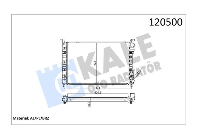 Radyatör Palıo-Albea-Strada 96>1.2-1.4-1.6 16V Klimasız Mek Kale 0126271Ab