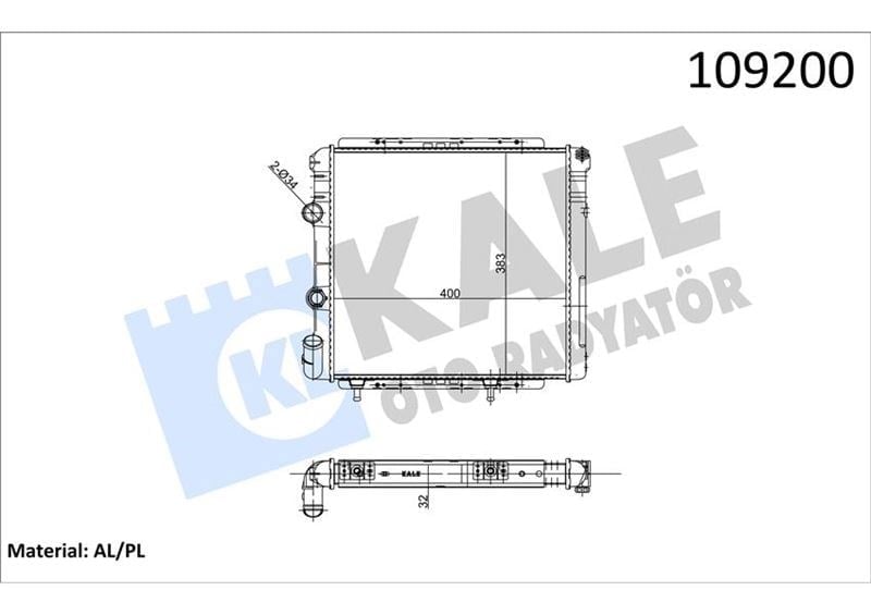 Radyatör R9 1.4 Enj 2 Sıra Al Pl Sistem Kale 0513162Al
