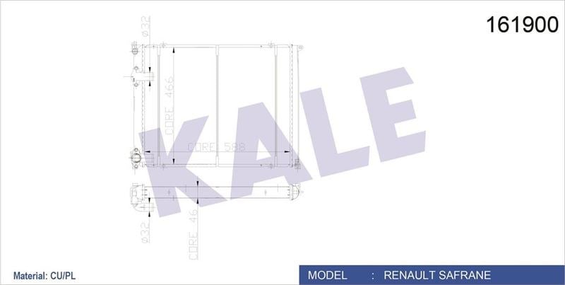 Radyatör Safr 2.0 İ / 2.2 Si 2 Sıra Cu Pl Sistem Kale 0548482Pa