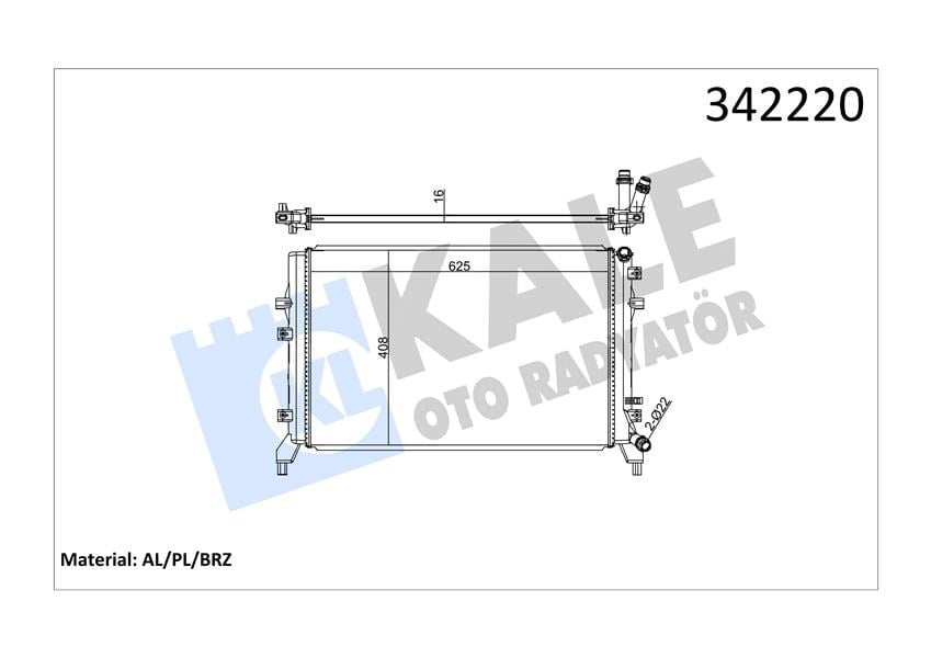 Radyatör Vw Caddy Iıı-Eos-Golf Plus-Golf V-Vı-Jetta Iıı-Jetta Iv-Passat-Scırocco-Touran Al-Pl-Brz Kale 342220