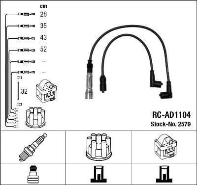 Rc-Ad1104 Ateşleme Kablosu Ngk 2579
