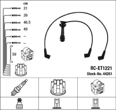 Rc-Et1221 Ateşleme Kablosu Ngk 44261