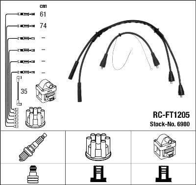 Rc-Ft1205 Ateşleme Kablosu Ngk 6980